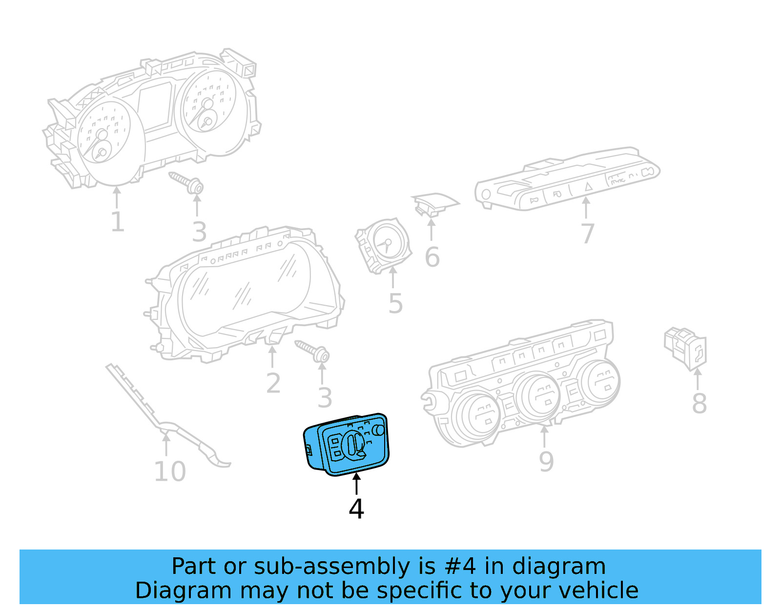 Headlight Switch 3G8-941-633-ICX - View 4