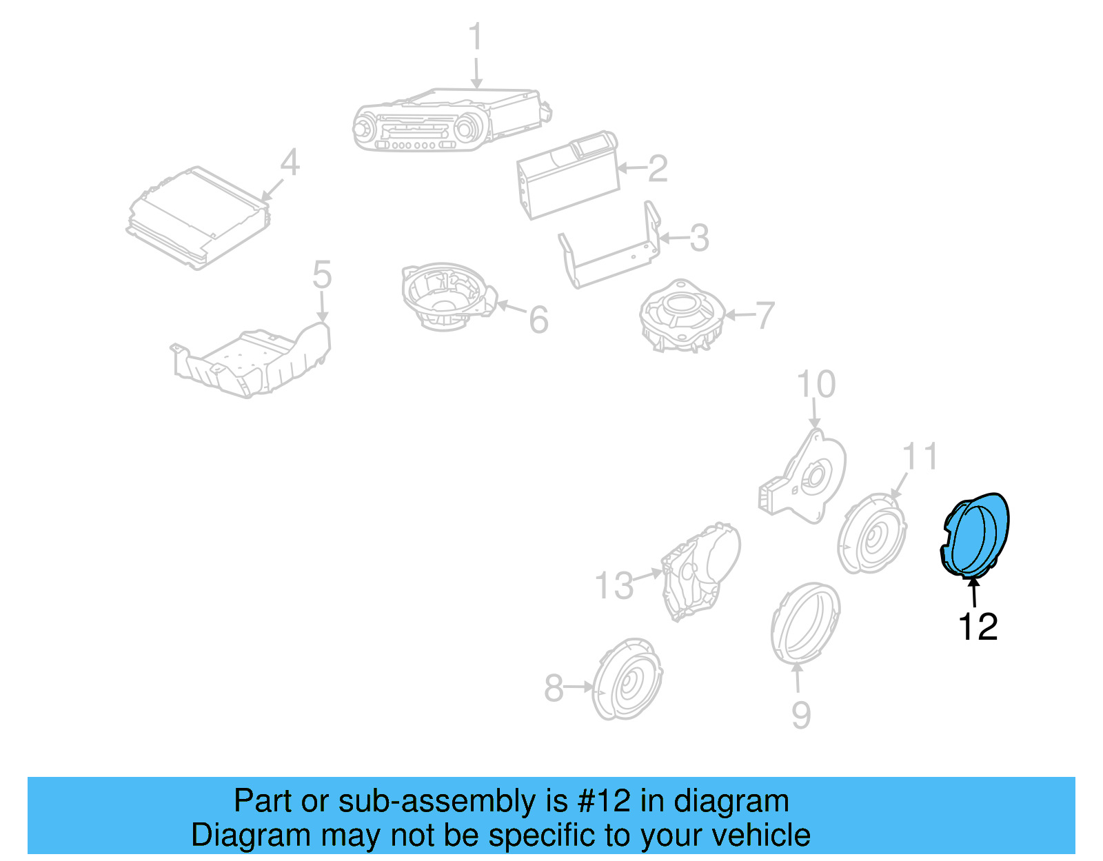 Speaker Seal 1Y0-035-217-A - View 2
