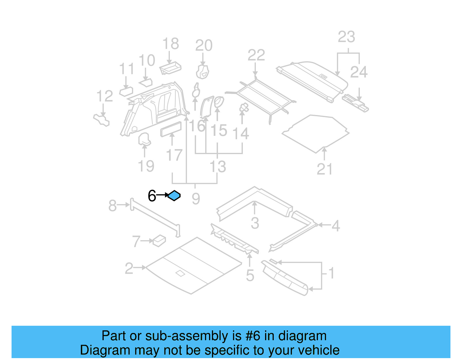 Spare Tire Compartment Cover Latch 3C9-863-468-H-UBN - View 4