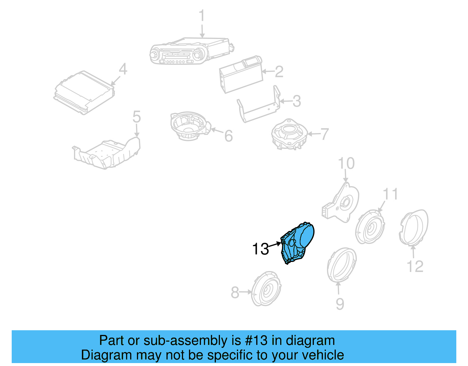 Rear Speaker Bracket 1Y0-035-244-H - View 5