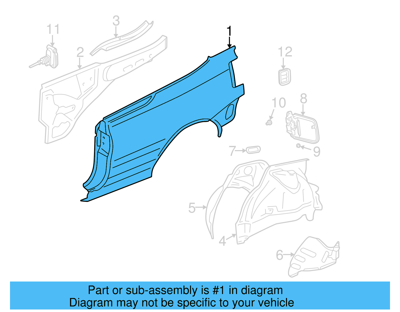 Quarter Panel 1E0-809-601-B - View 4