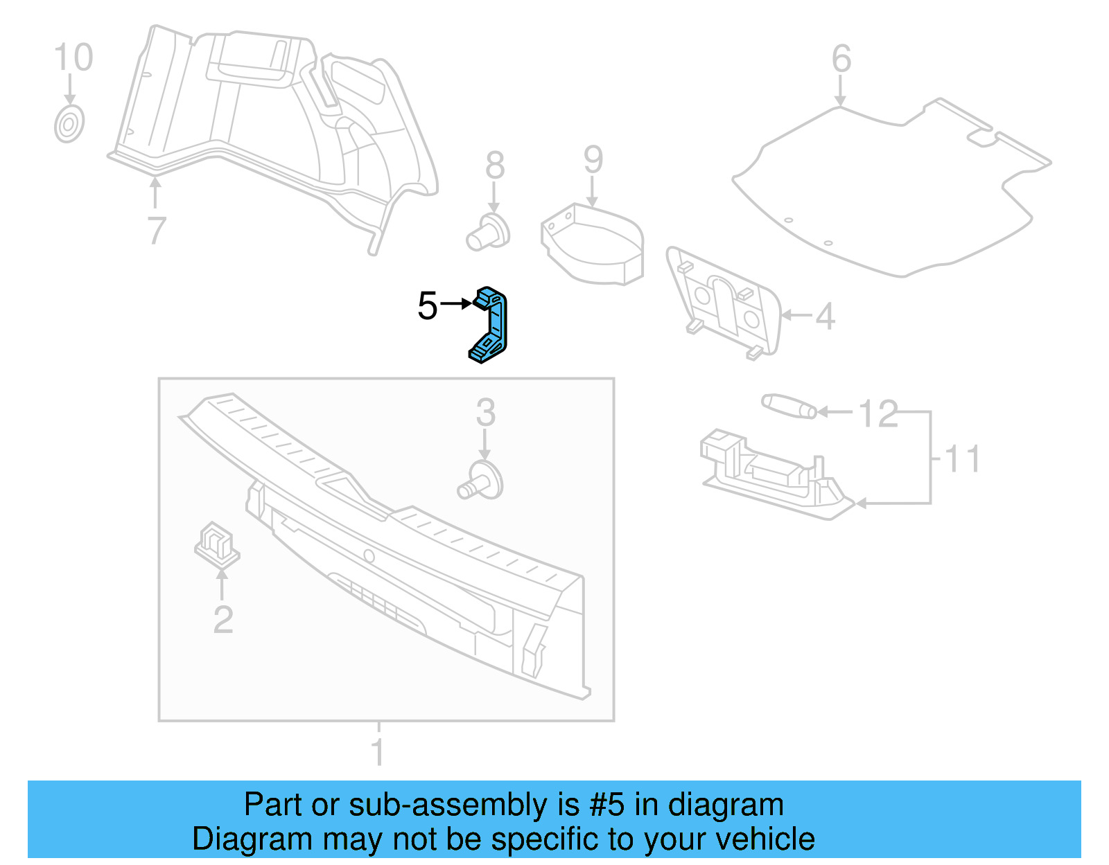 Rear Panel Trim Strap 5C3-860-273 - View 5