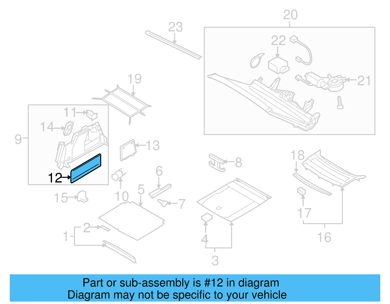 Trunk Trim Panel 3C8-867-428-M-8W4 - View 6