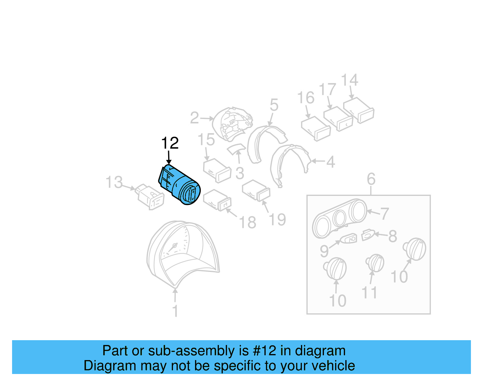 Headlamp Switch 5C6-941-531-B-APV - View 2