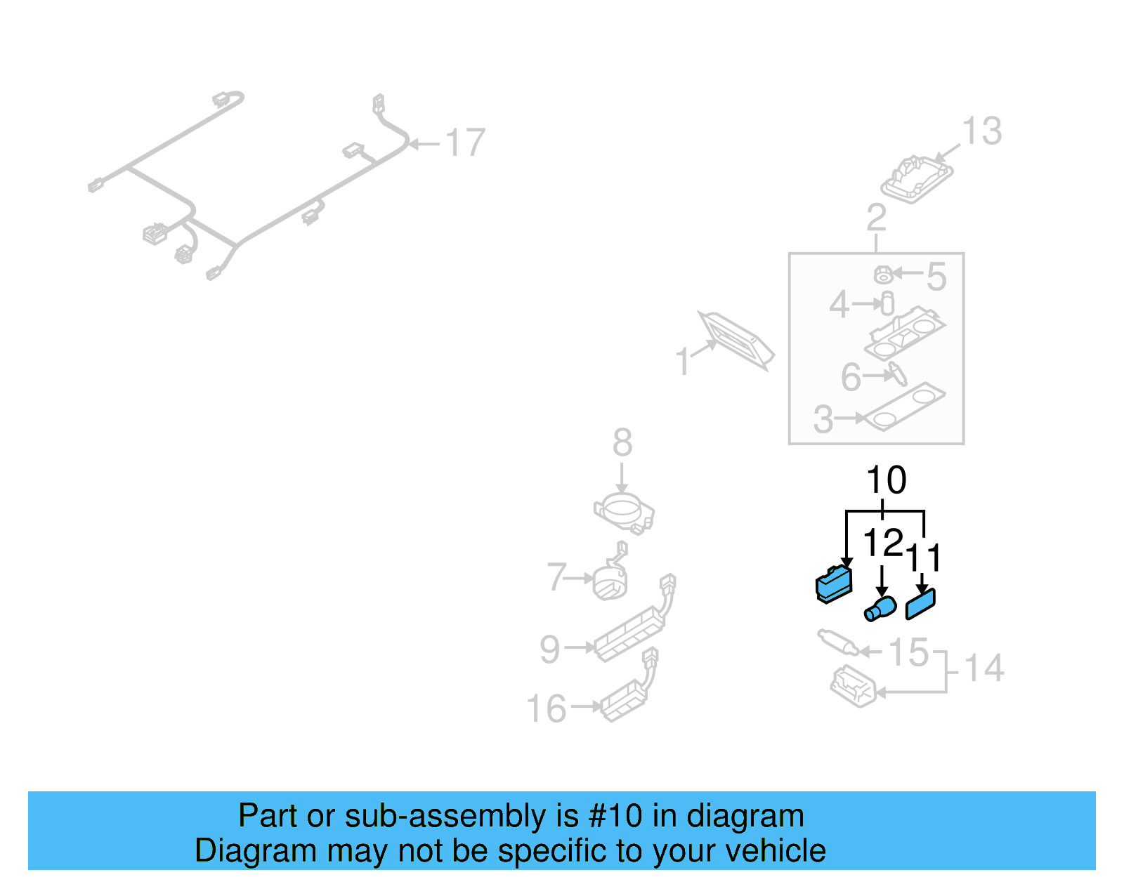 Interior Lamp 7L6-947-291-C-6C3 - View 3
