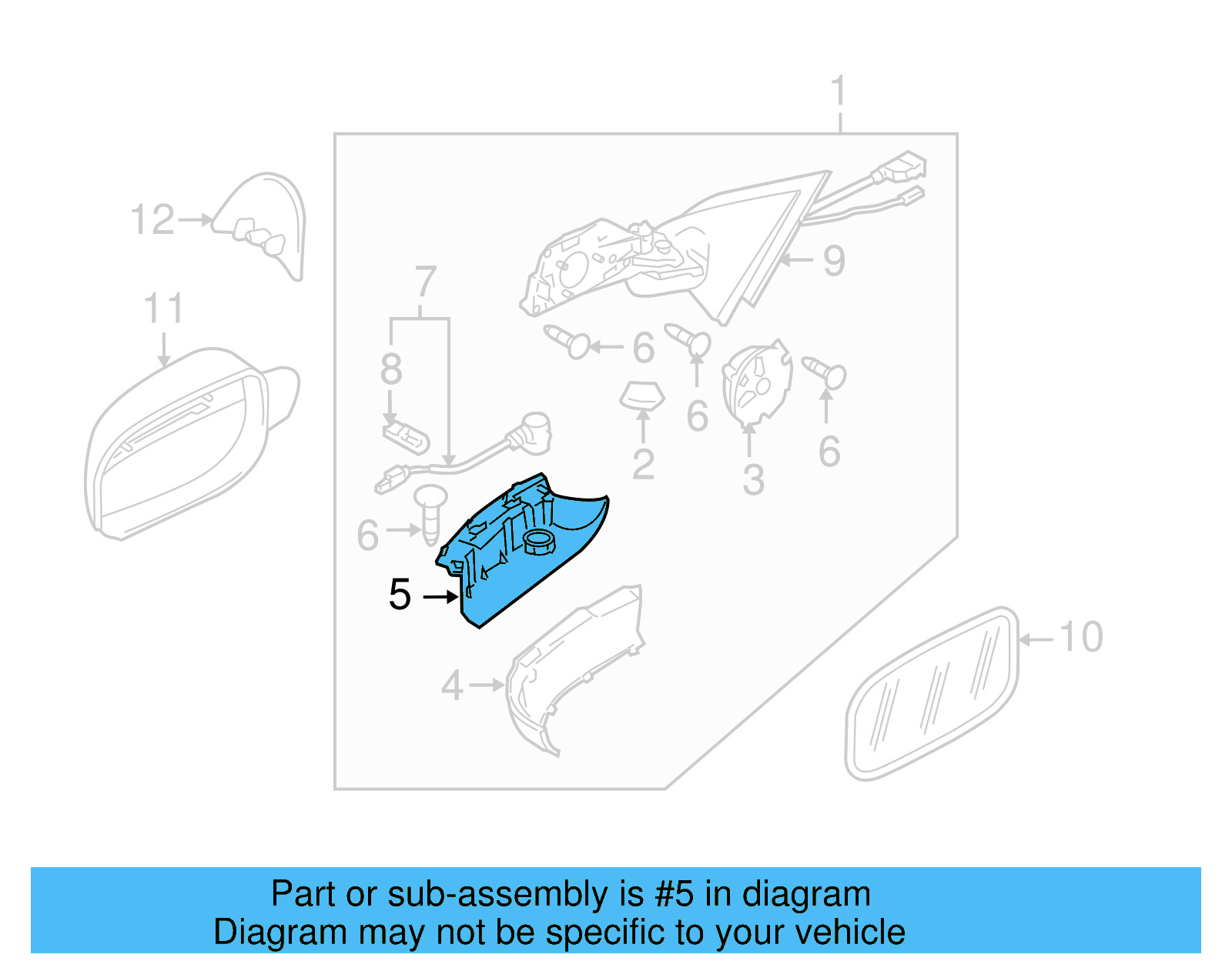 Door Mirror Trim Ring 7L6-858-524-E-01C - View 8