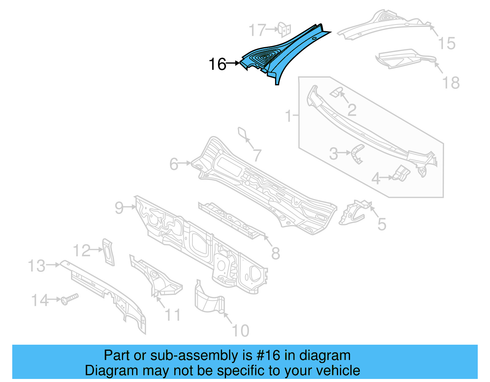Cowl Grille 5NN-819-403-9B9 - View 2
