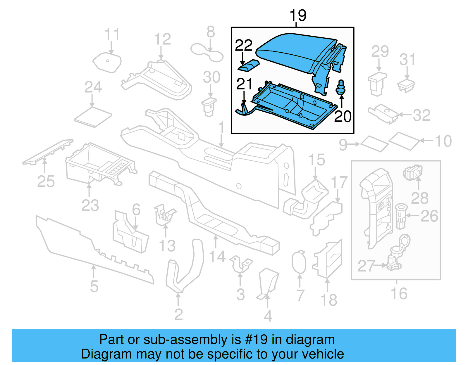 Armrest 5C6-864-207-B-WYE - View 5
