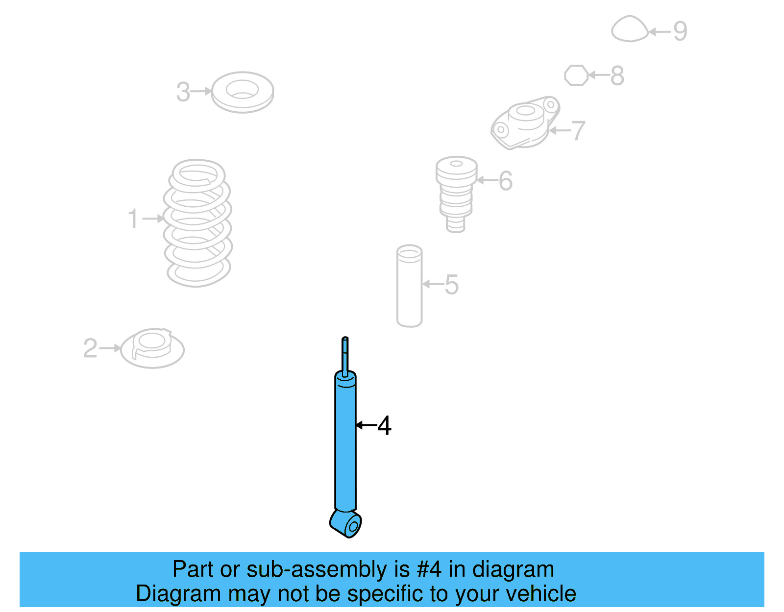 Shock Absorber 1K0-513-029-FA - View 4