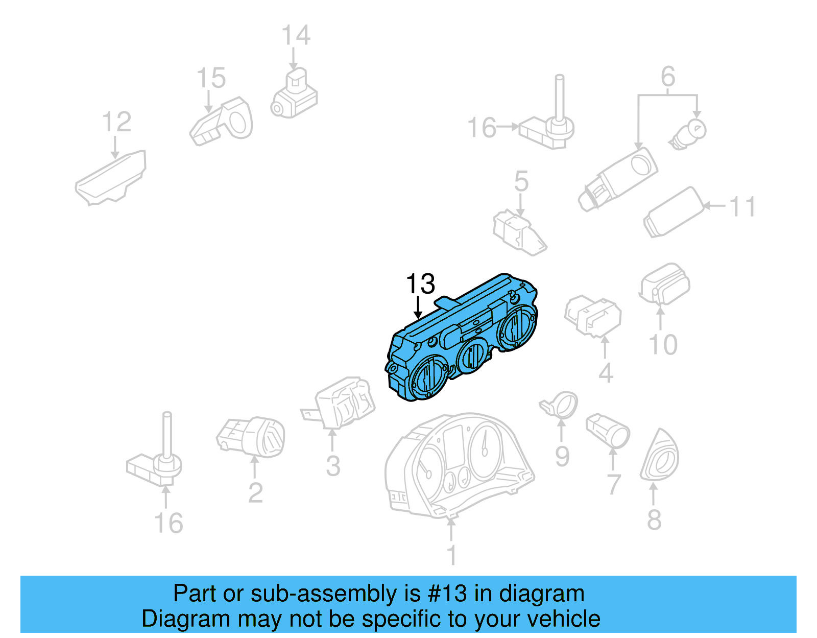 Dash Control Unit 7N0-907-426-CM-ZJU - View 2