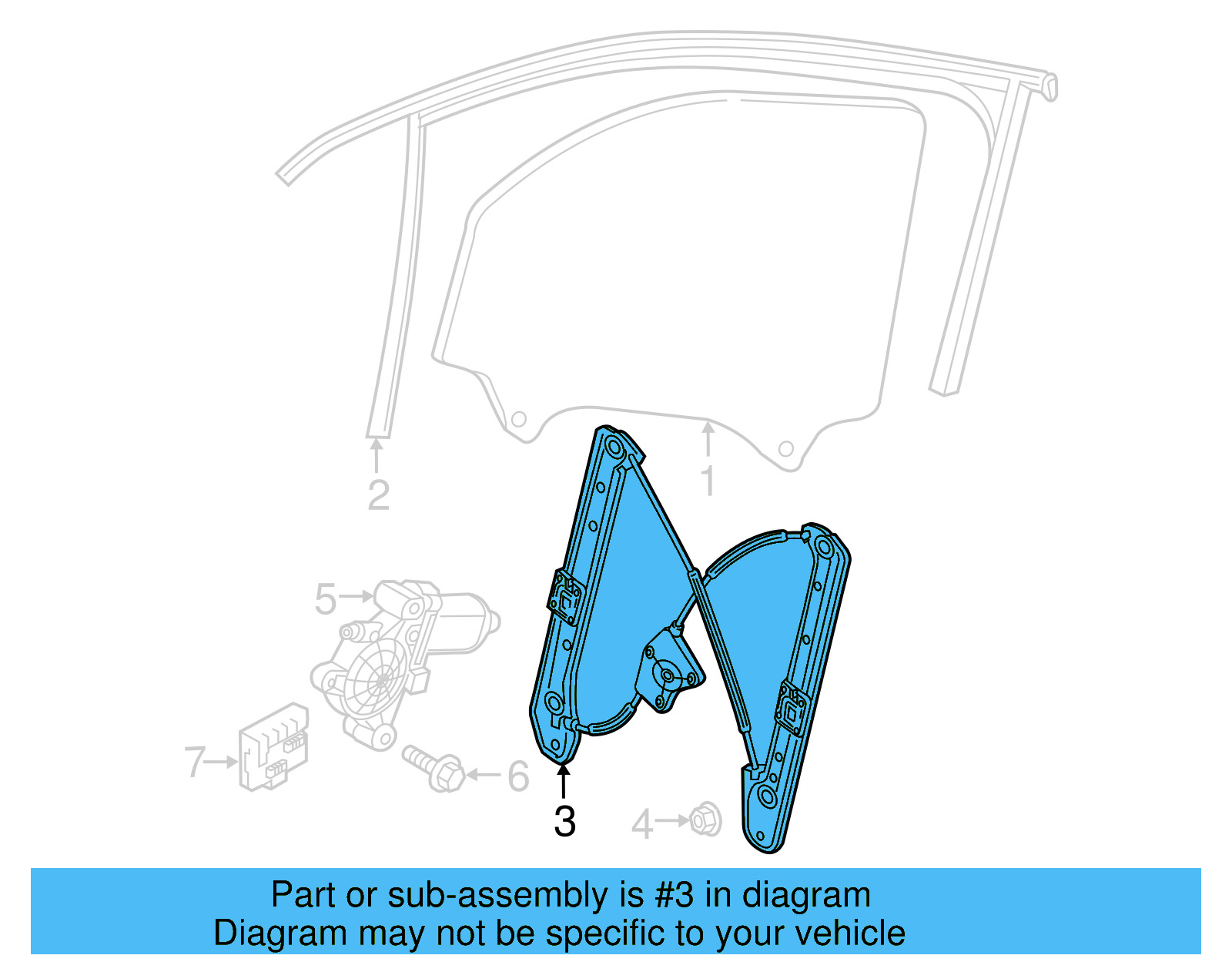 Window Regulator 3CN-837-461-A - View 4
