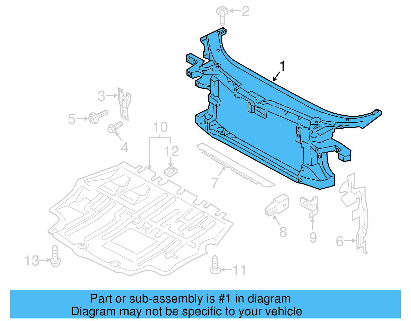 Radiator Support 3C8-805-588-L - View 6