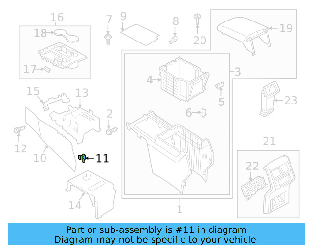 Console Body Center Bracket 5N0-867-190 - View 16