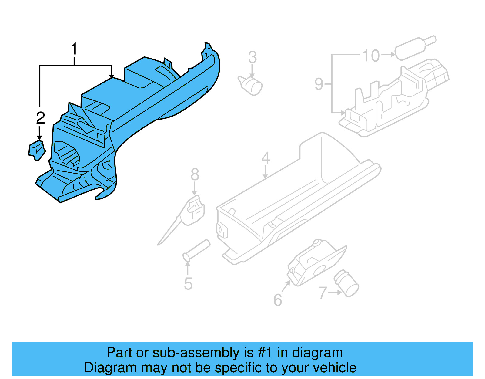 Glove Box Frame 5C7-857-097-AH-82V - View 4