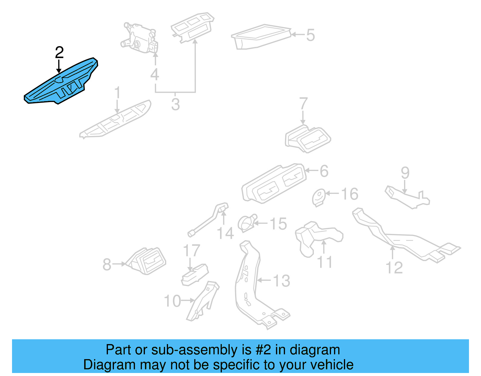 Defroster Duct 3C1-819-063-B - View 12