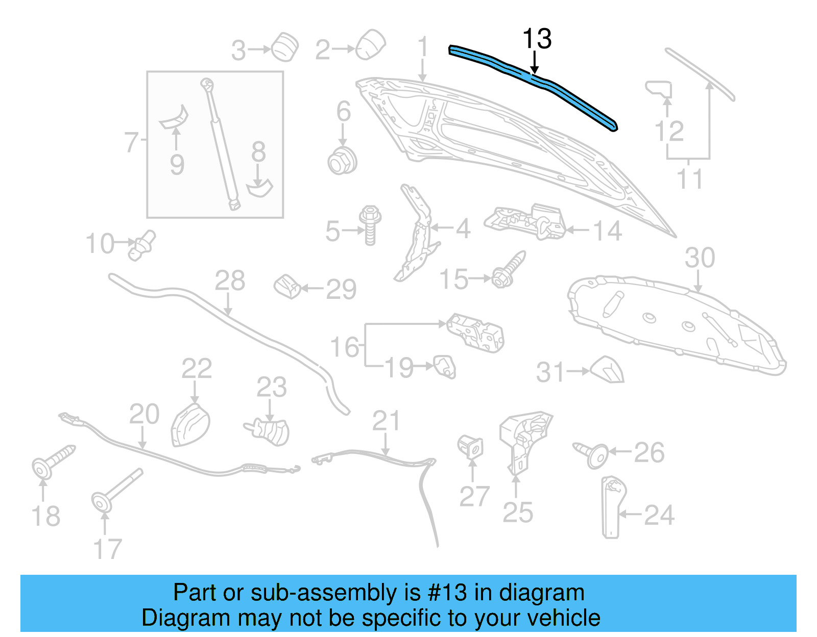 Hood Seal 5K0-823-709 - View 7