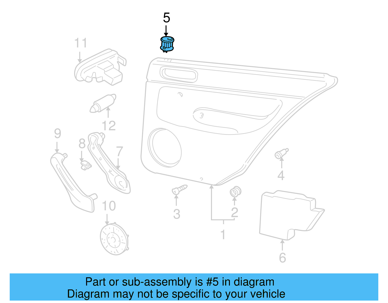 Door Lock Knob Bezel 3B4-867-109-01C - View 3