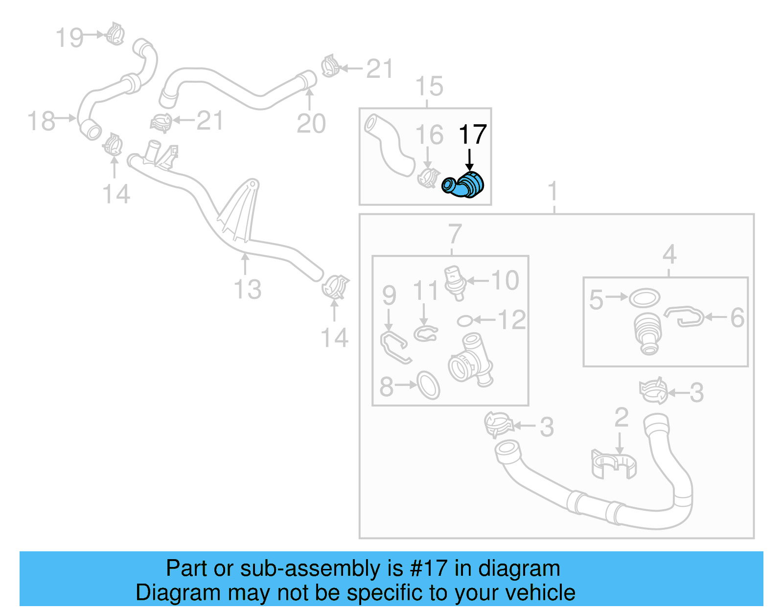 Radiator Coolant Hose Adapter 5Q0-122-291-AC - View 6