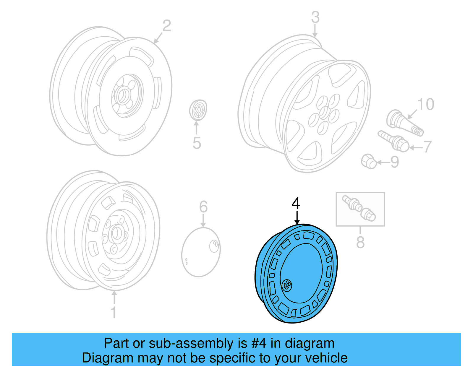 Hub Cap 7D0-601-147-A-091 - View 5