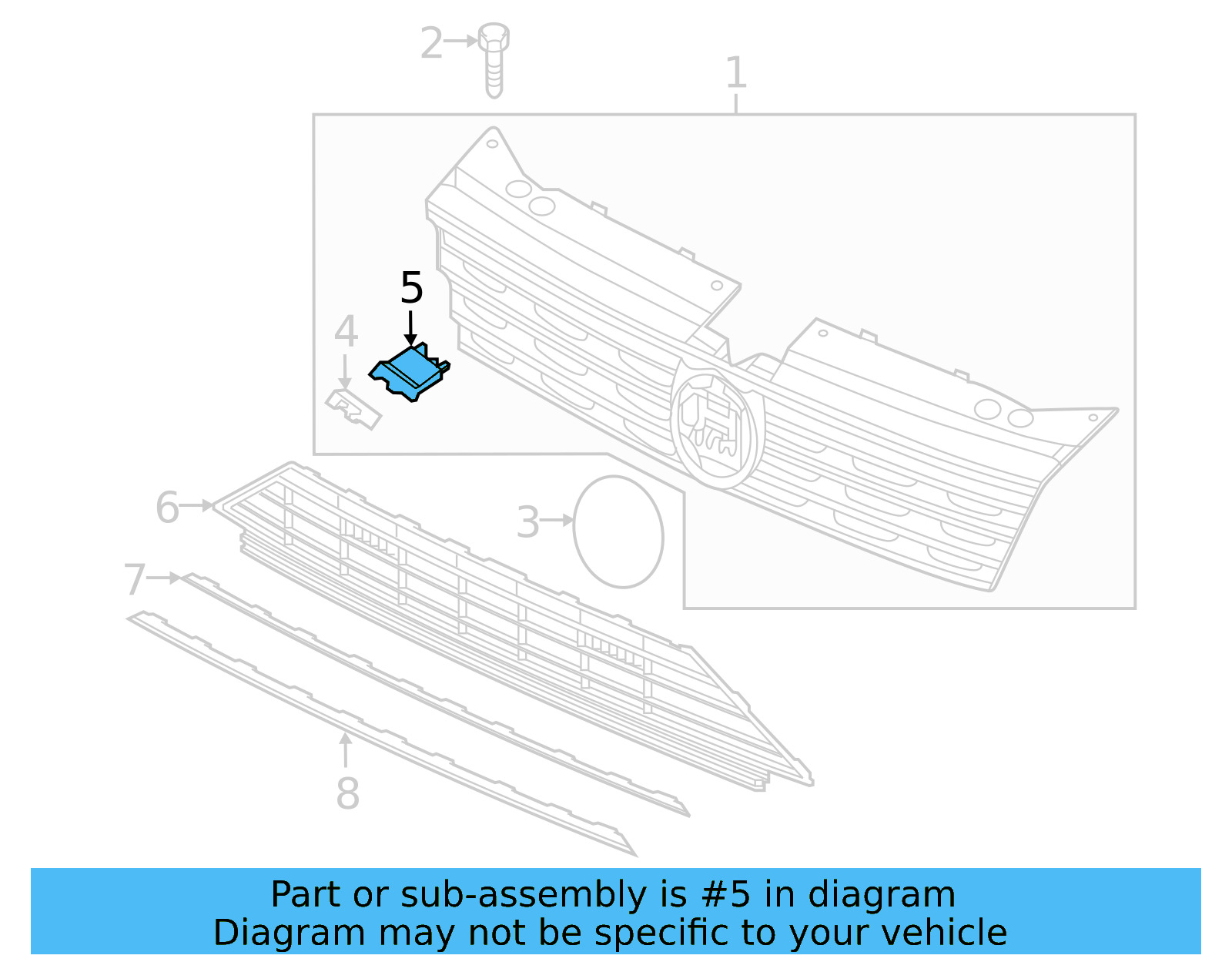 Emblem Bracket 5NA-853-957-9B9 - View 2