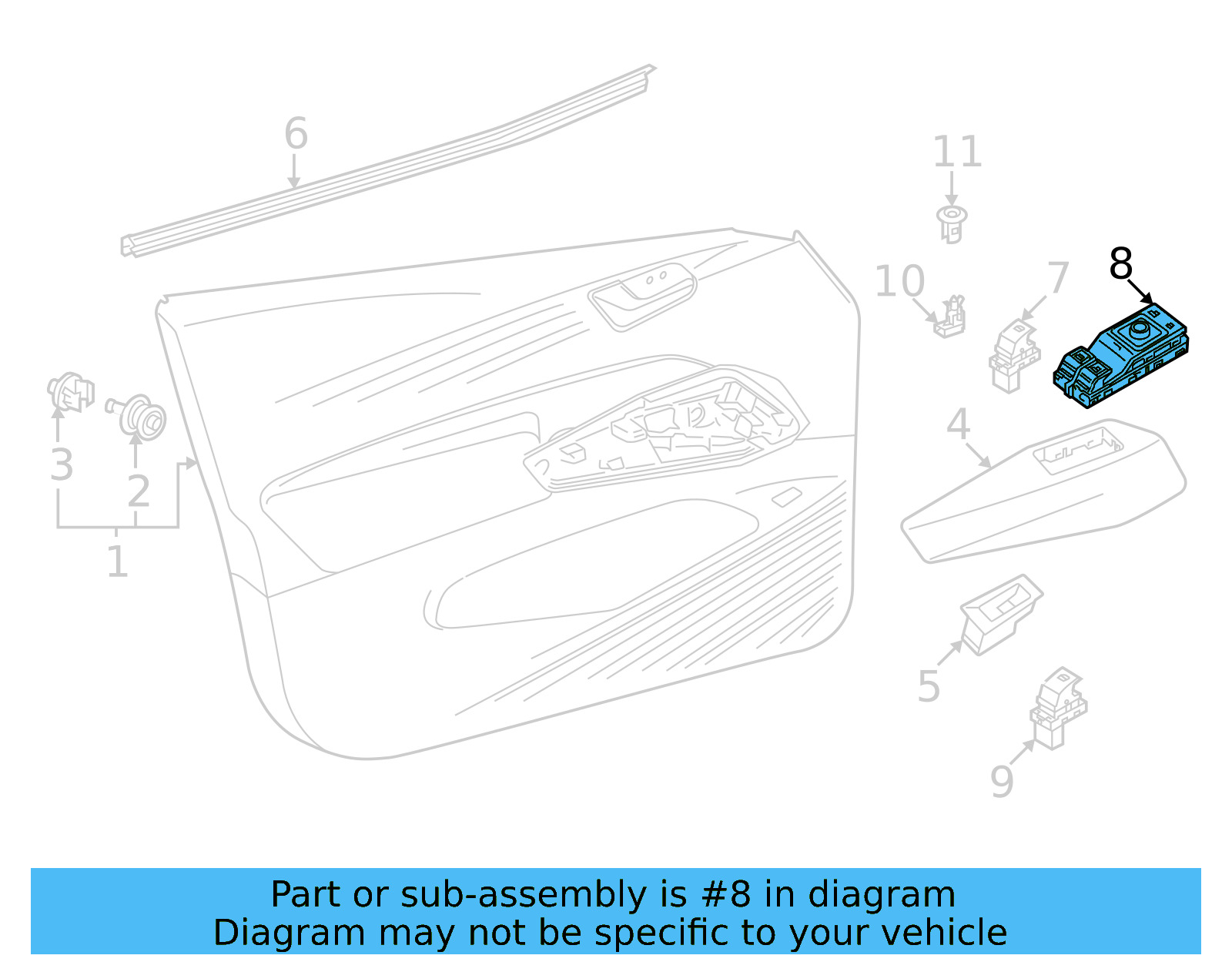 Window Switch 10A-959-862-AG-IFZ - View 4