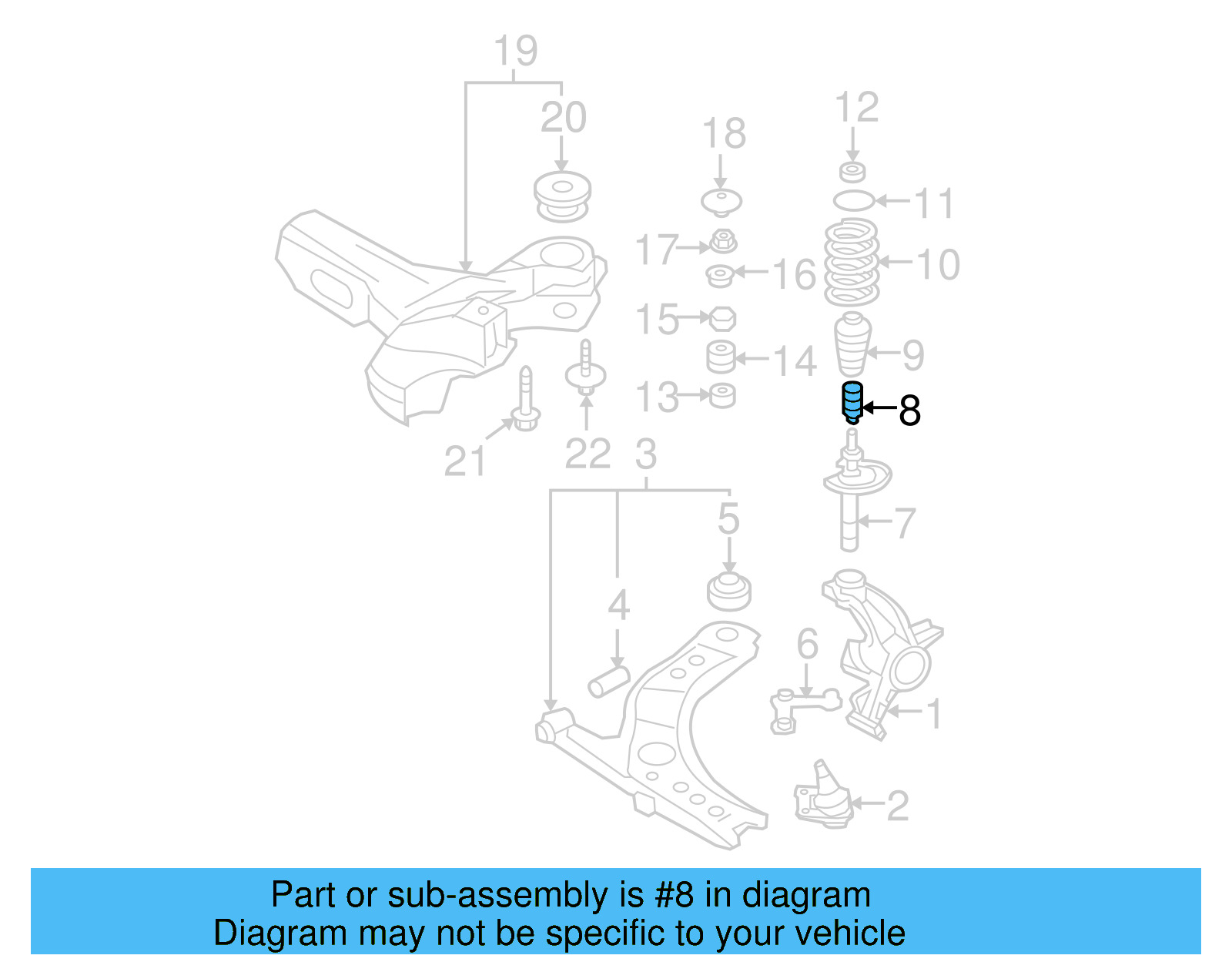 Strut Bumper 1J0-412-303 - View 4