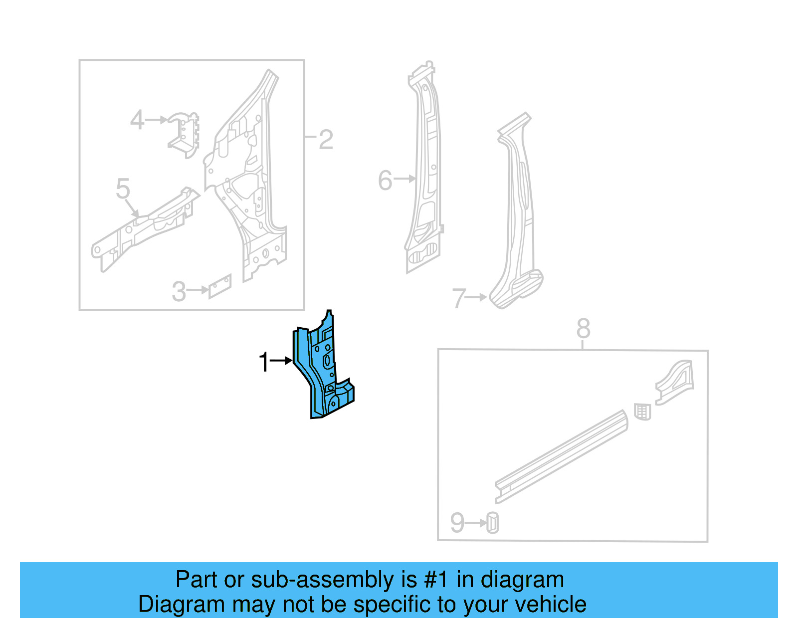 Hinge Pillar Reinforced 5NN-809-204-A - View 4