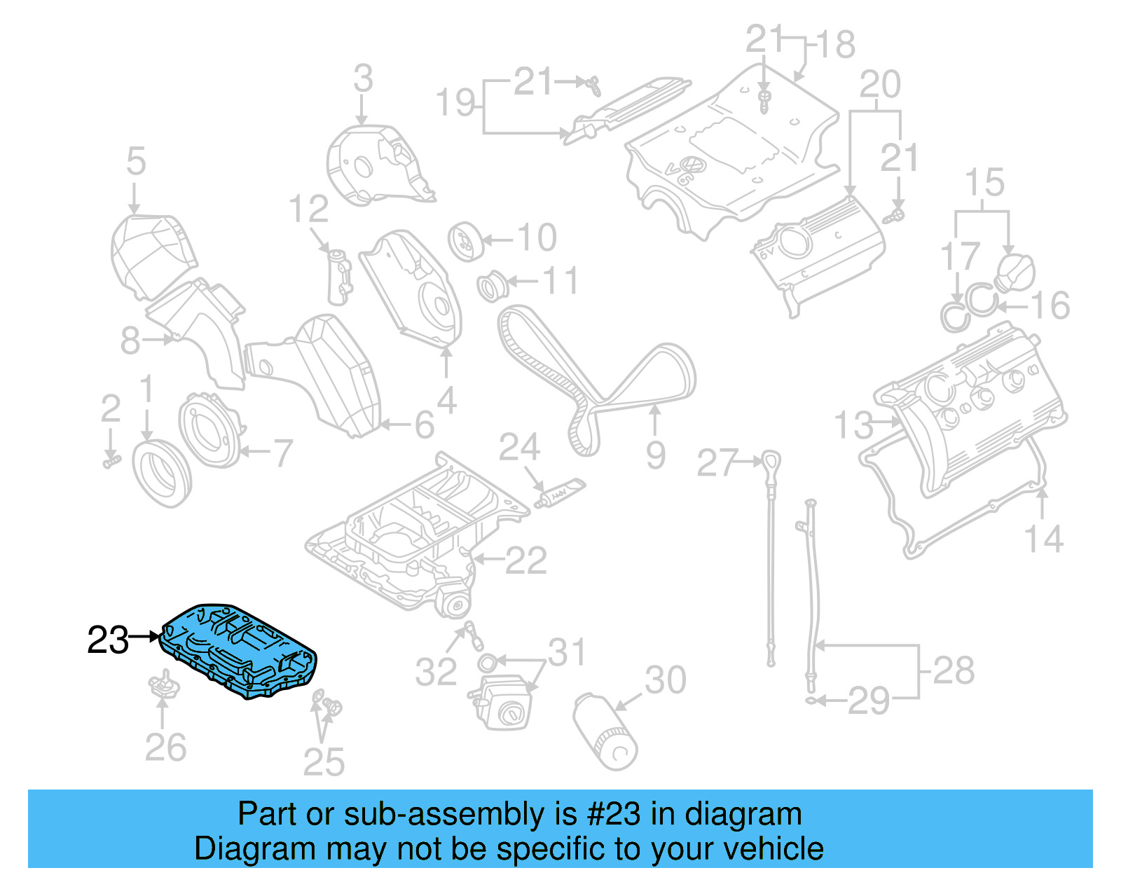 Oil Pan 078-103-604-AA - View 6