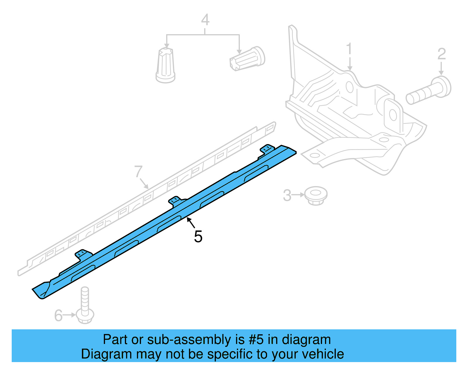 Rocker Molding 5G9-853-859-A-U34 - View 4