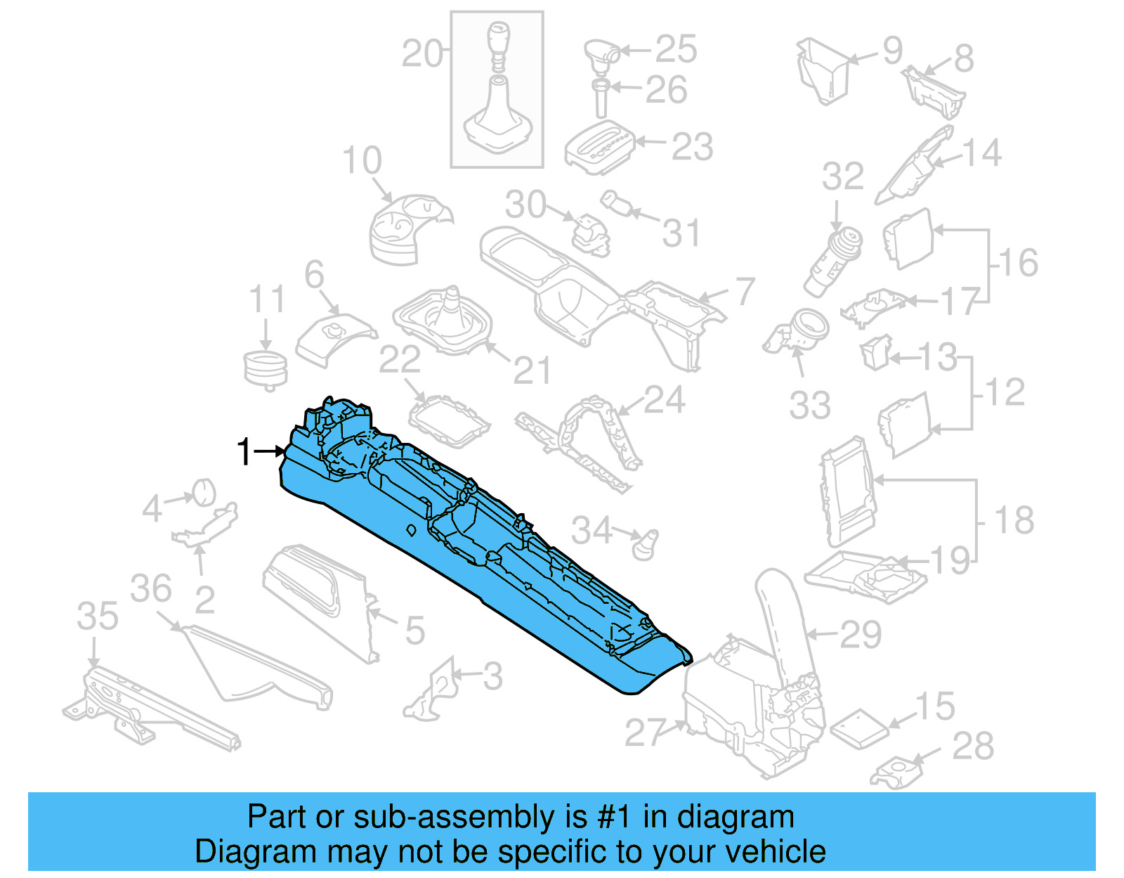 Console Body 1C0-864-363-Q-3SG - View 13