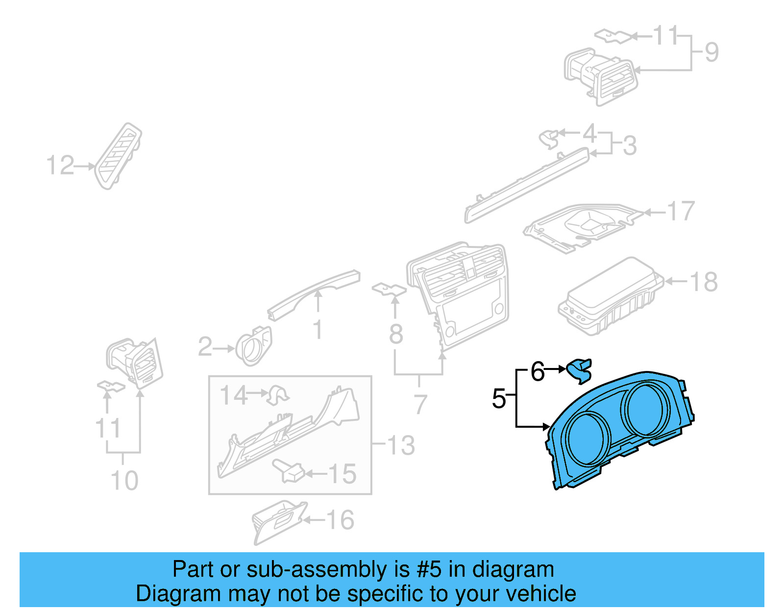 Cluster Bezel 5GM-857-189-DAA - View 4