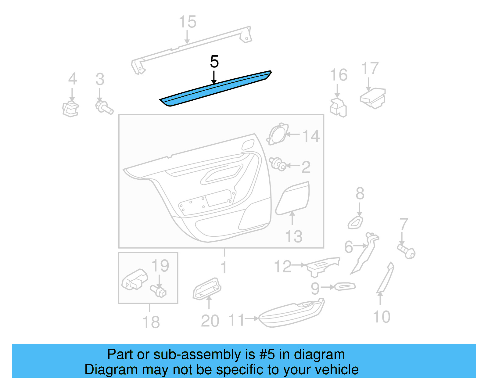 Upper Molding 3C8-867-419-T-WD9 - View 4