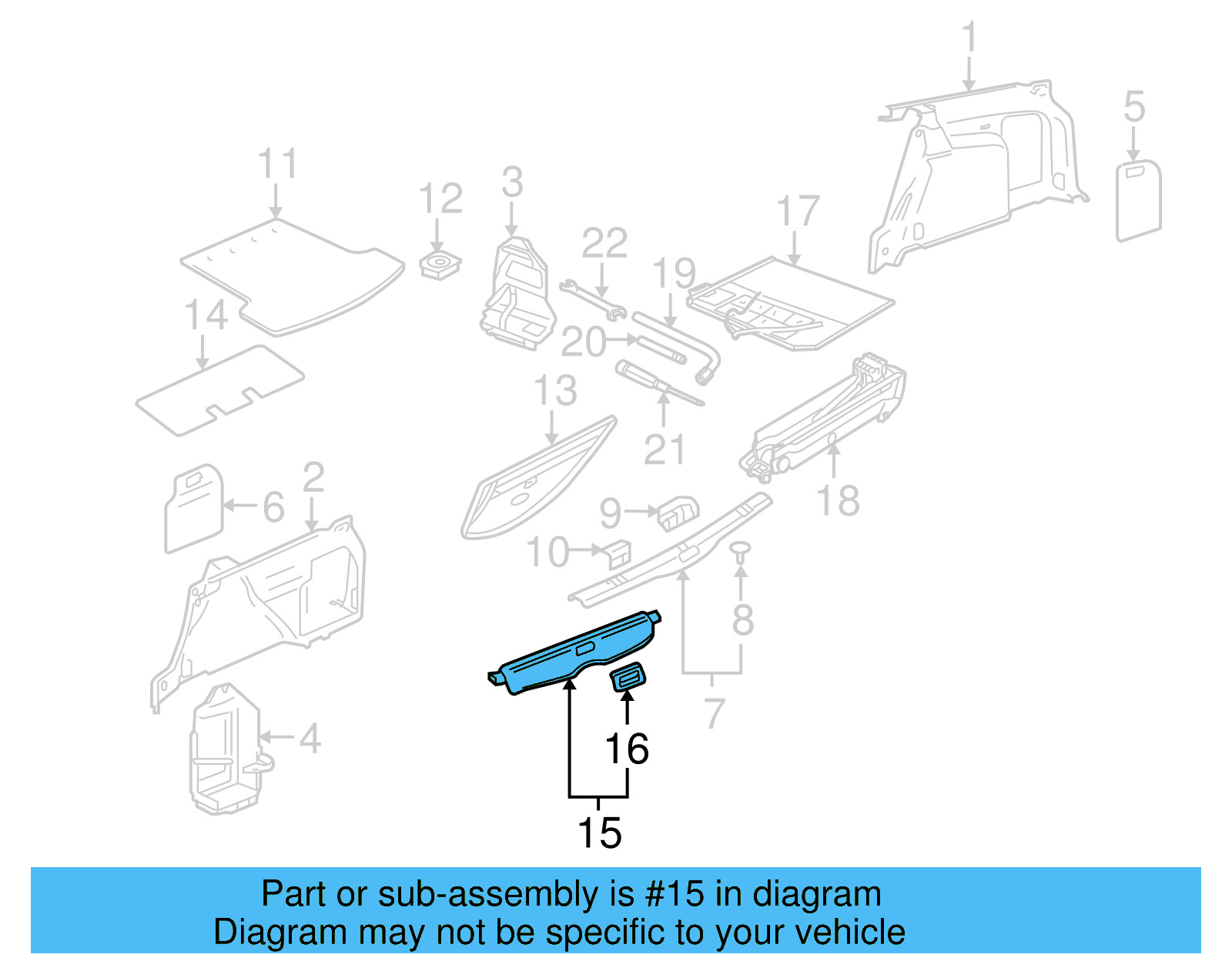 Cargo Cover 3B9-867-871-AC-86G - View 5