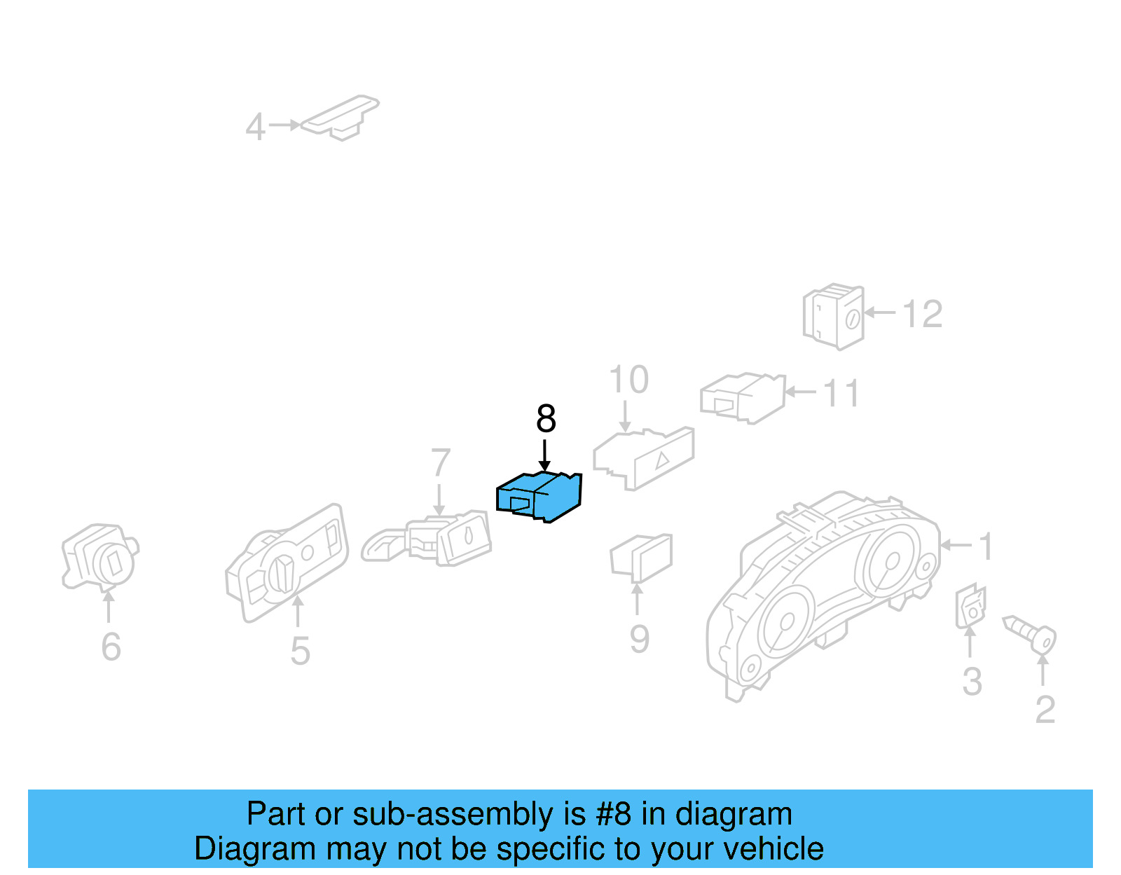 Parking Aid Switch 7P6-927-122-B - View 3