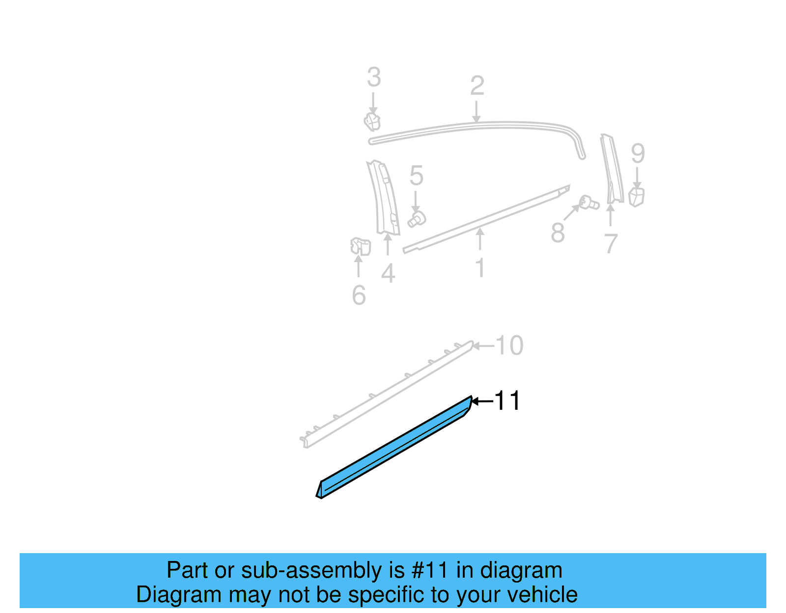 Lower Molding 3C0-854-949-A-9B9 - View 3