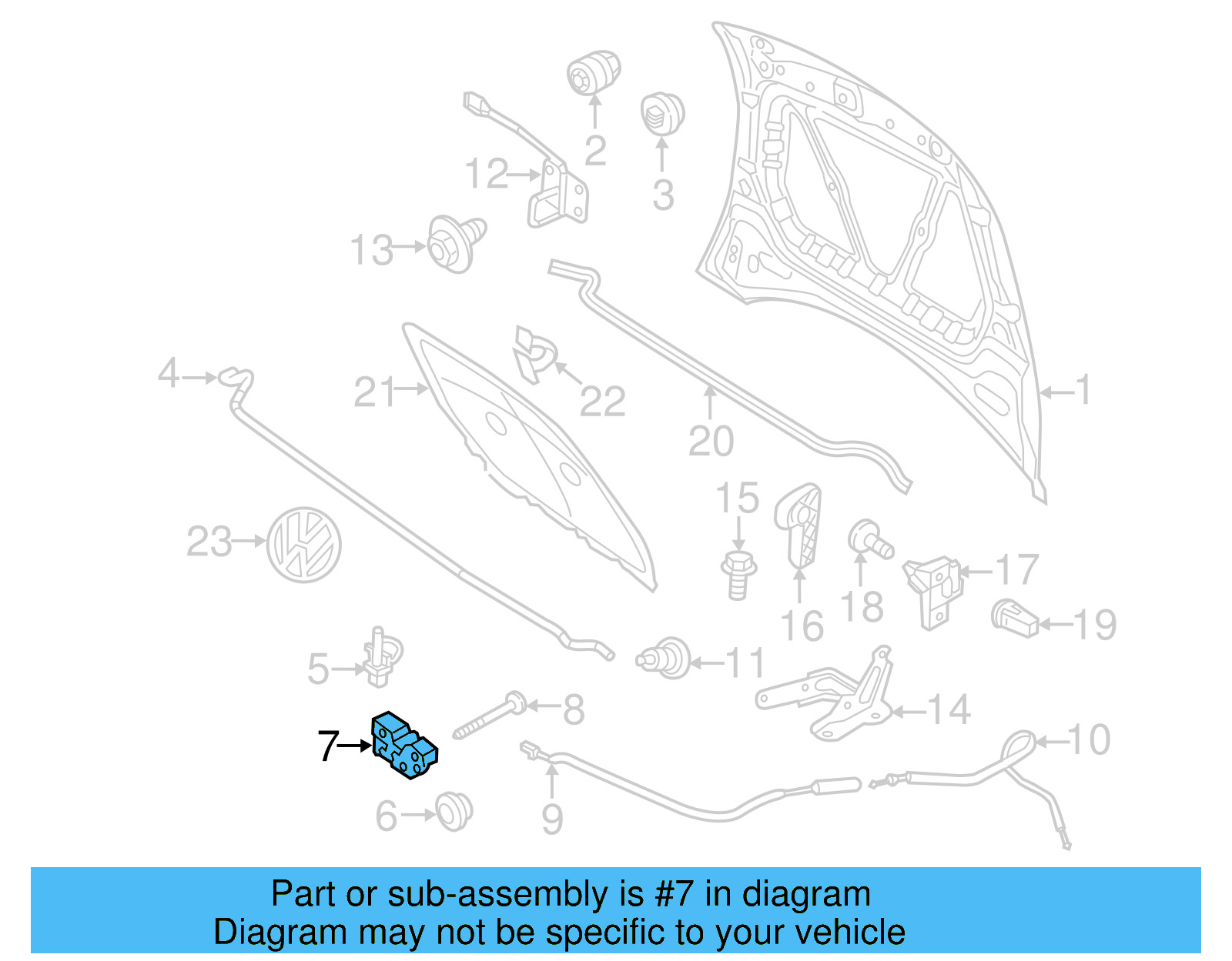 Latch 5C1-823-509-H - View 5