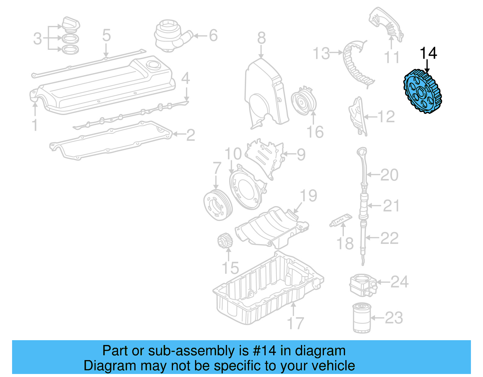 Camshaft Gear 06A-109-105-D - View 7