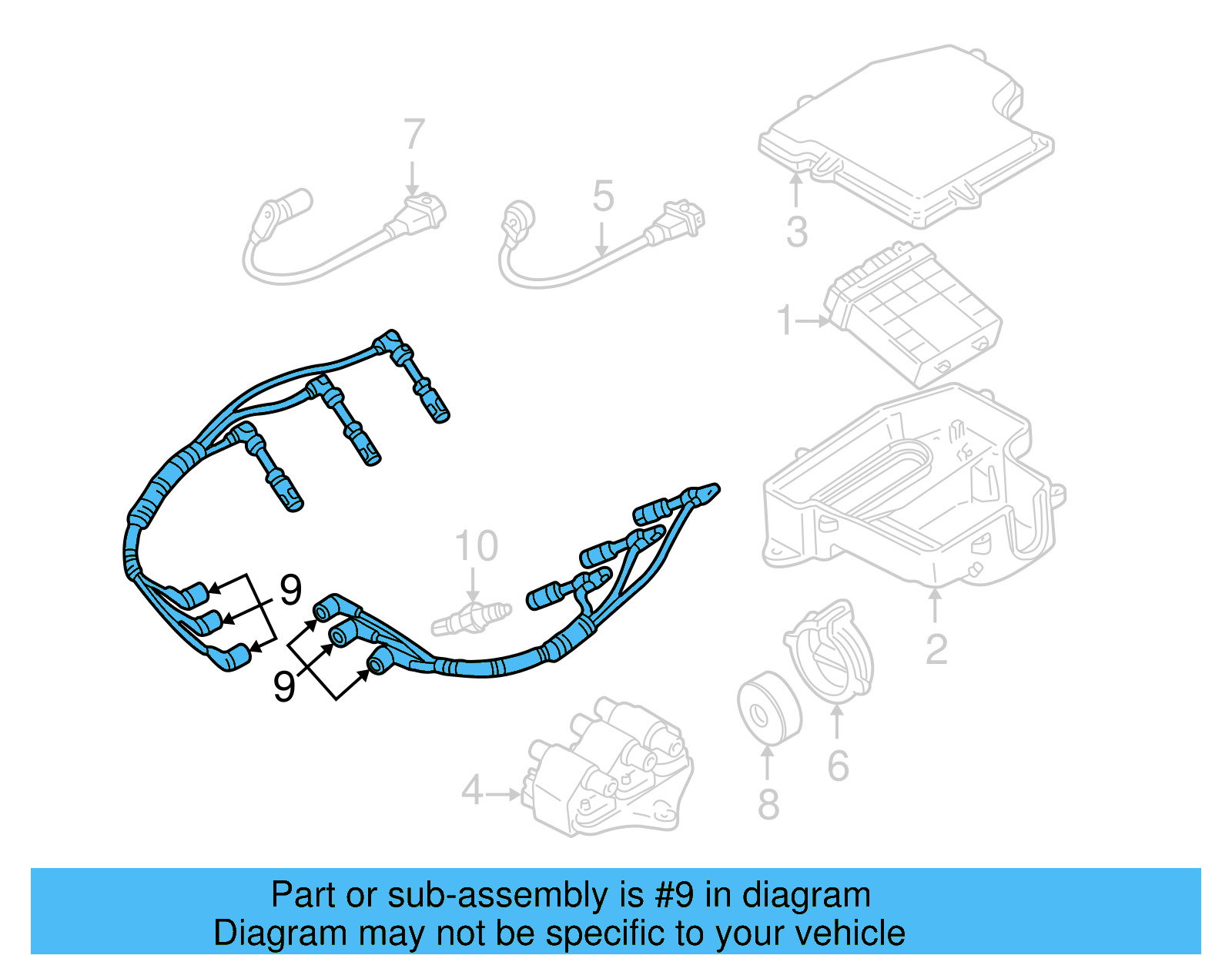 Plug Wire 078-905-531-B - View 2