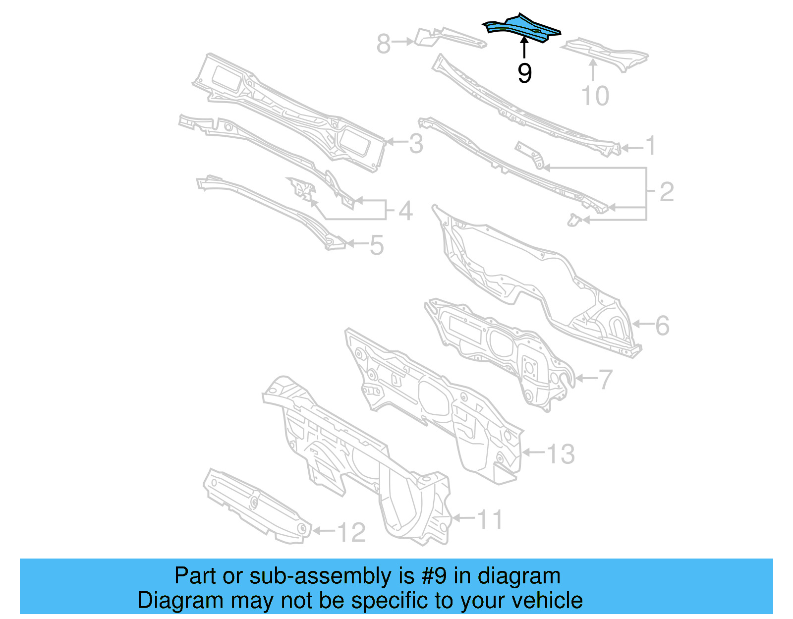 Water Deflector 3C1-819-404-B-9B9 - View 2