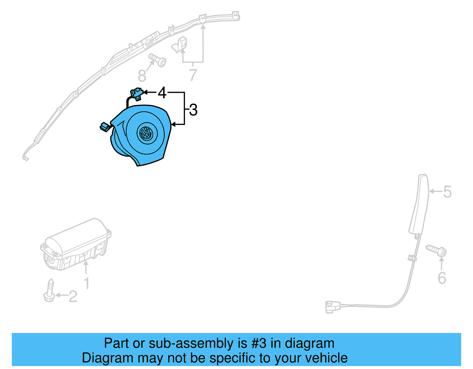 Driver Air Bag 561-880-201-R-81U - View 4