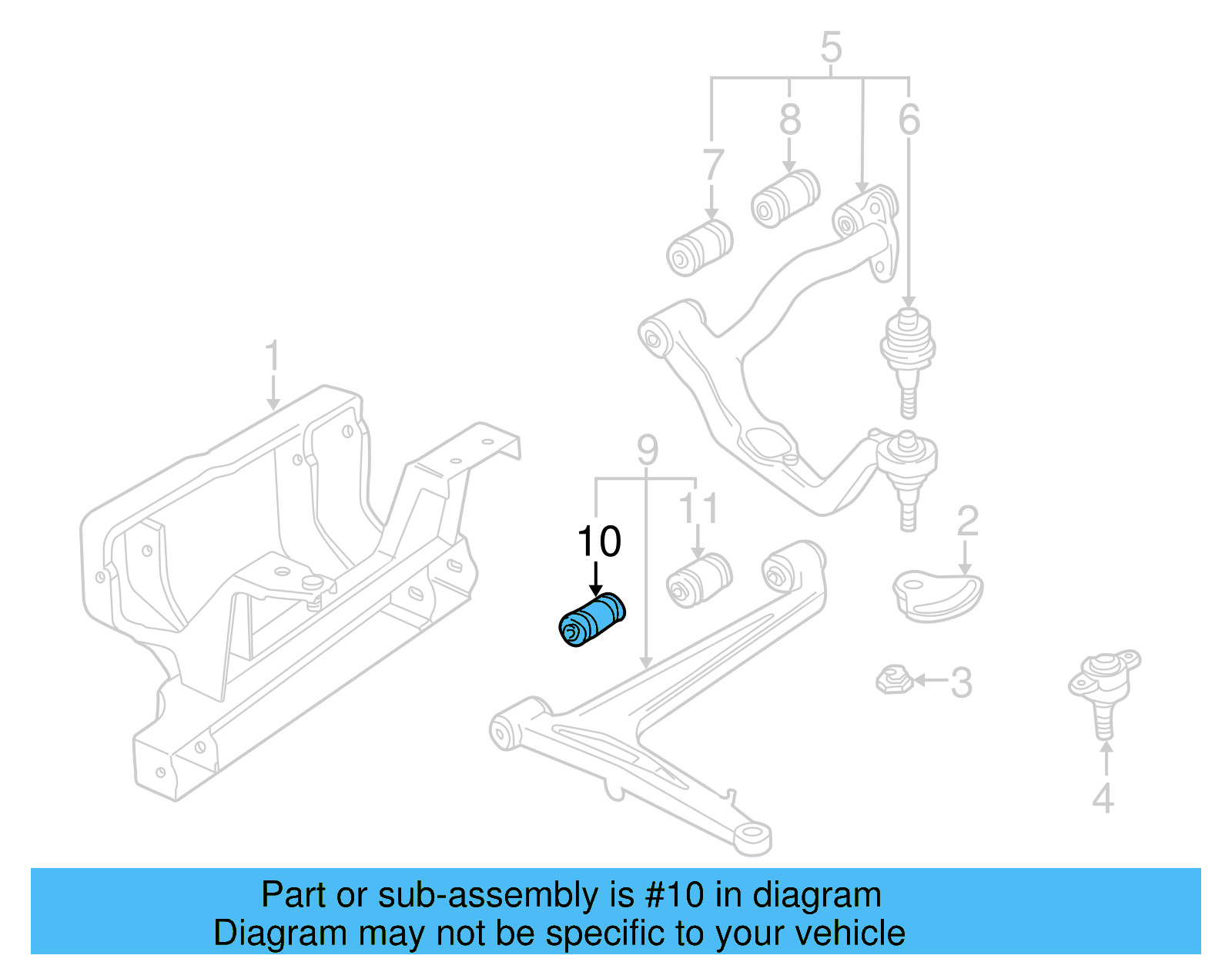 Lower Control Arm Front Bushing 7D0-407-183 - View 6