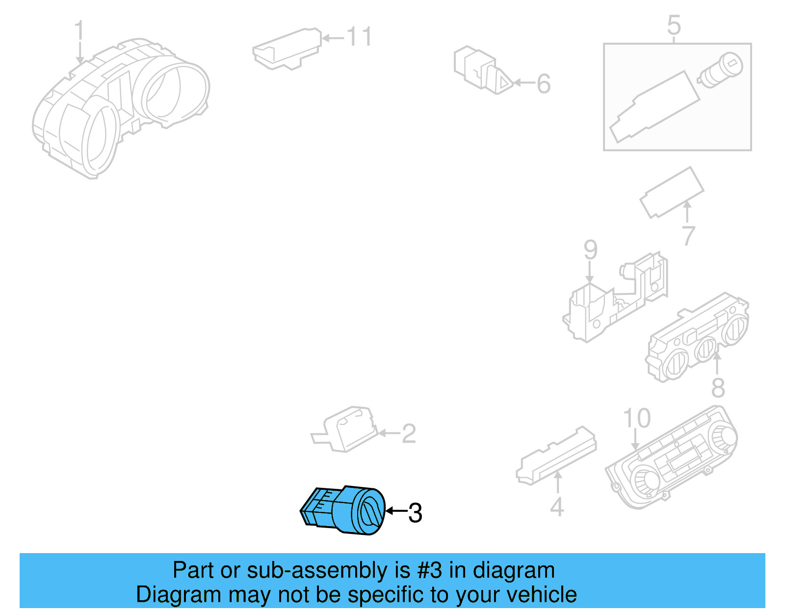 Headlamp Switch 5C6-941-531-D-APV - View 9