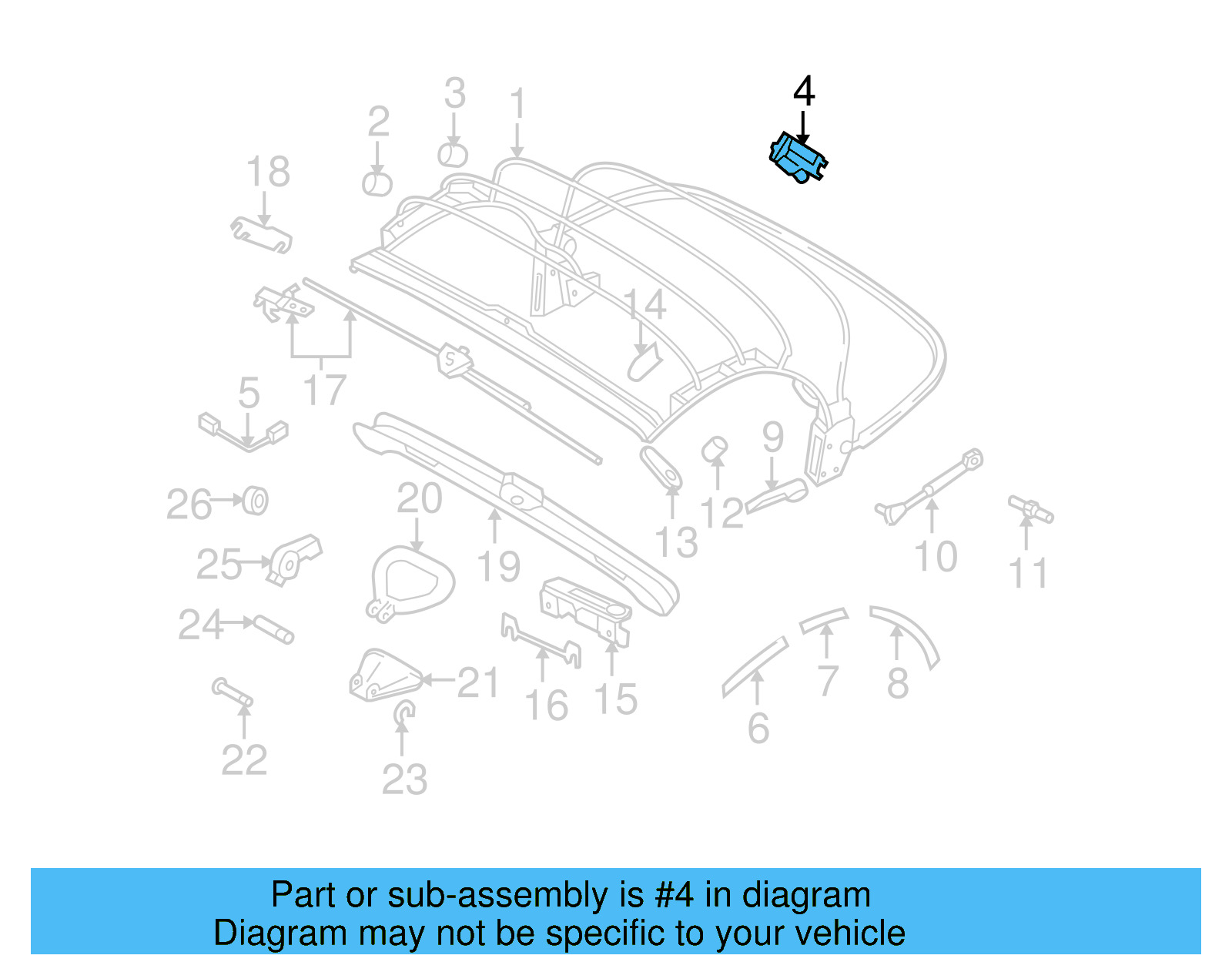Convertible Top Hinge 1Y0-871-683 - View 3