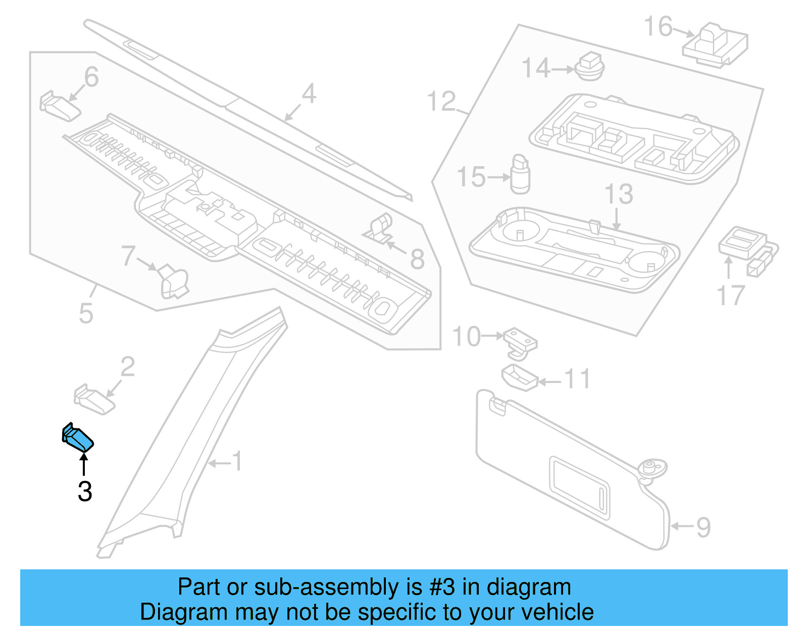 Windshield Pillar Trim Clip 5C5-868-875