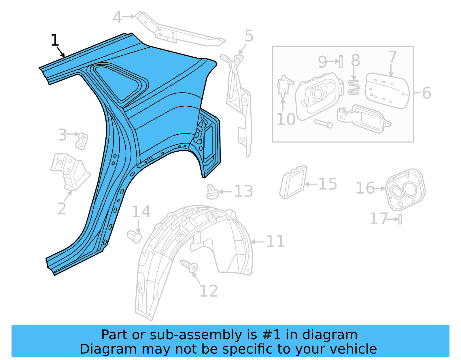 Quarter Panel 3CM-809-843 - View 3