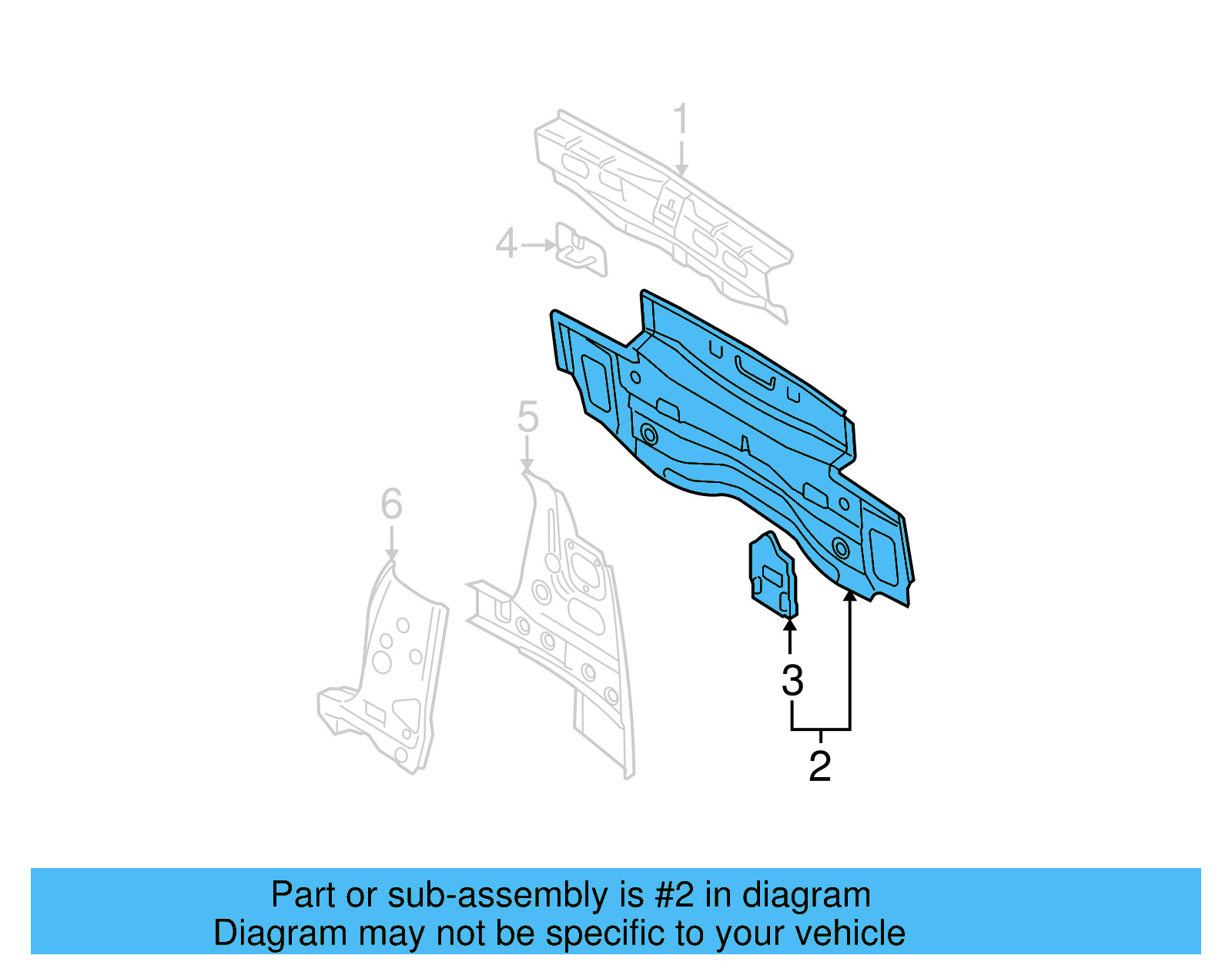 Rear Body Panel 3C9-813-301 - View 7