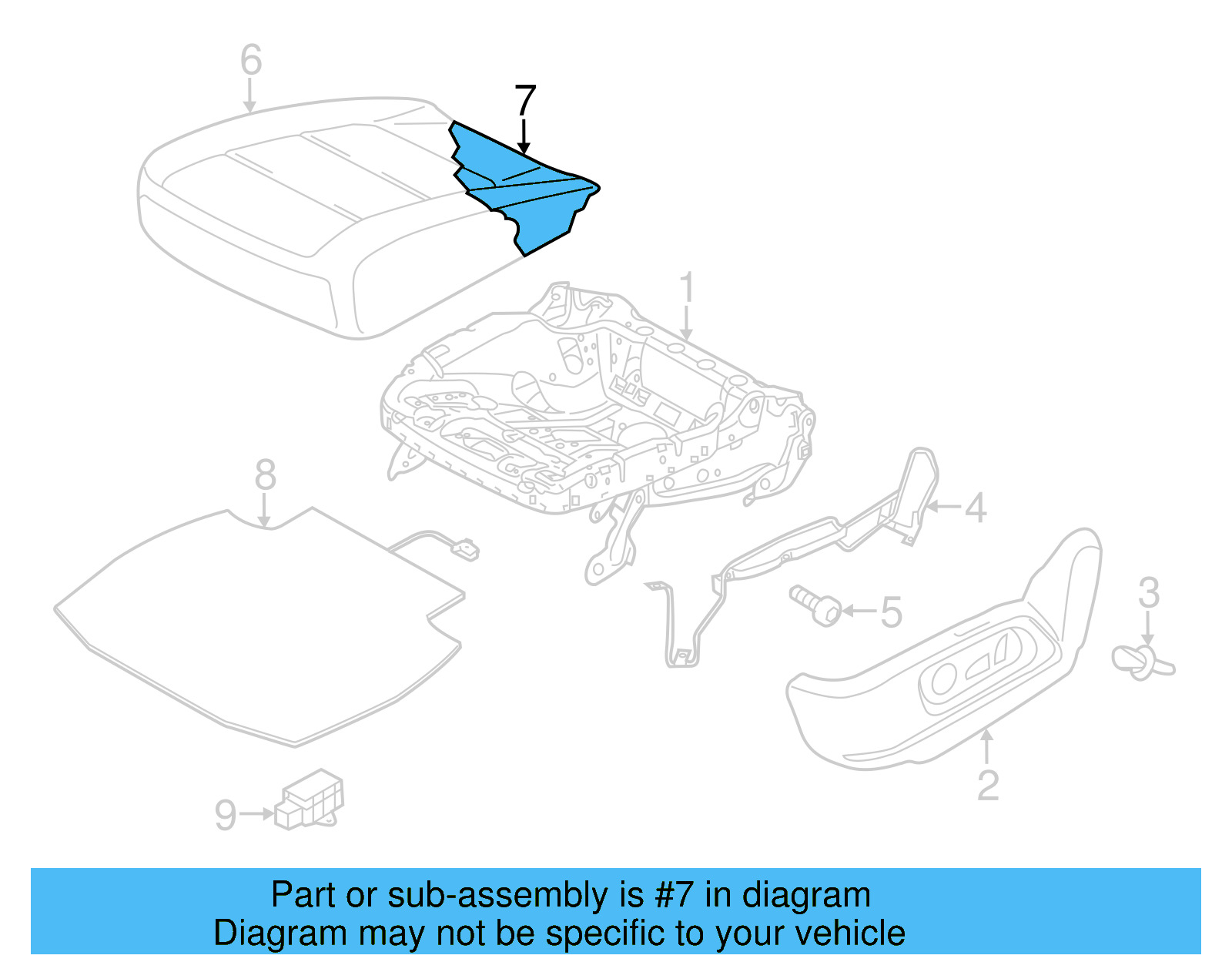 Seat Cushion Pad 5N0-881-375-Q - View 3