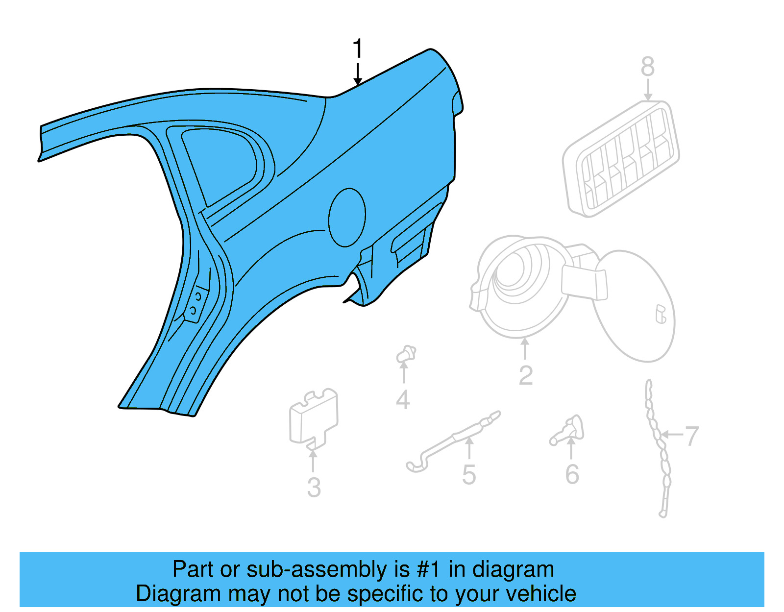 Quarter Panel 3B5-809-843-B - View 9