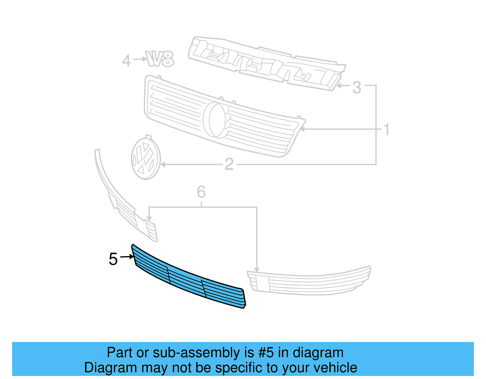 Lower Grille 3B0-853-677-E-B41 - View 6