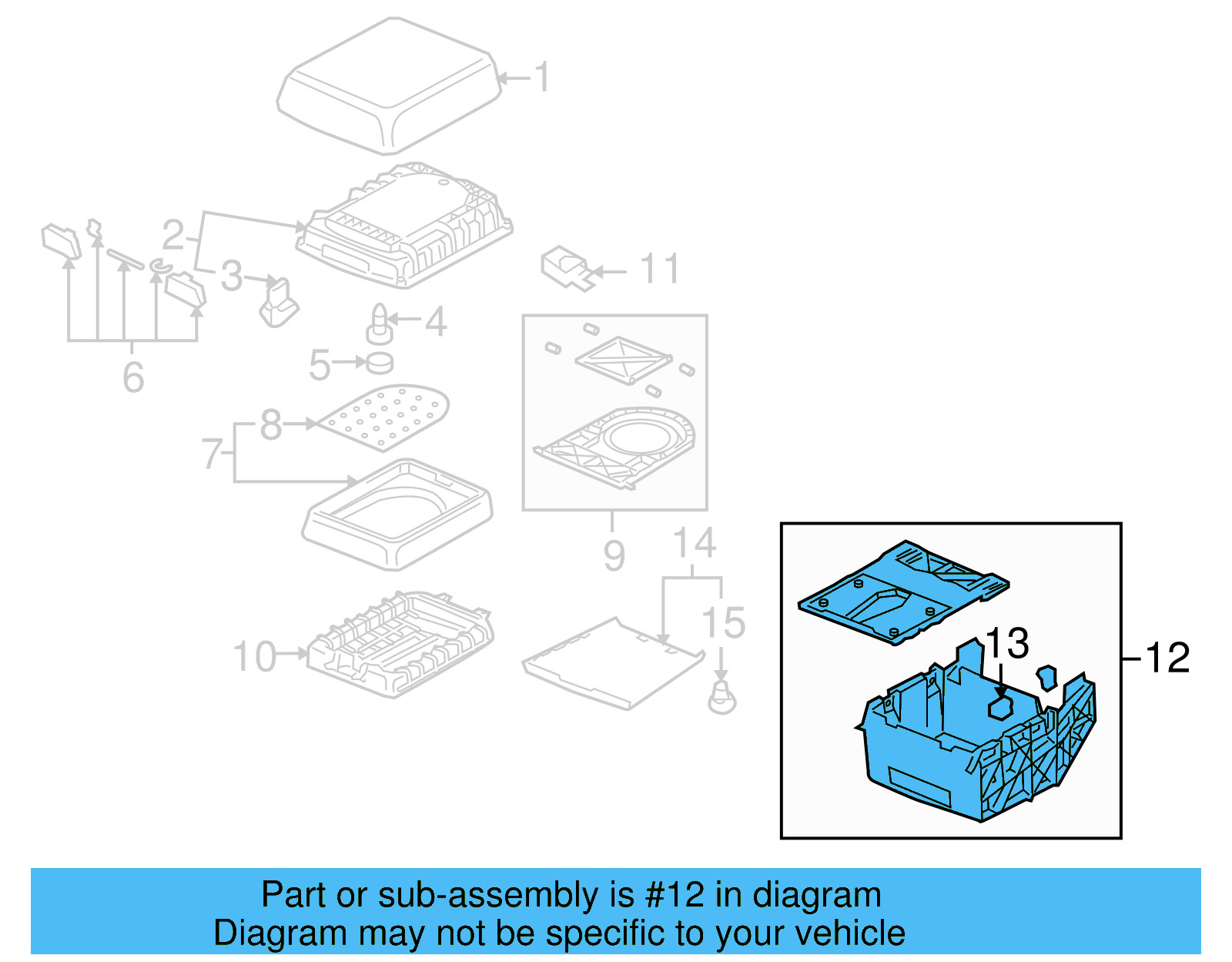 Armrest Base 7L6-863-762-L - View 2